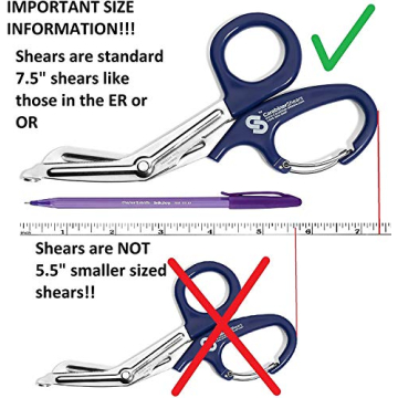 Trauma Shears - Stainless Steel Medical Scissors with Carabiner