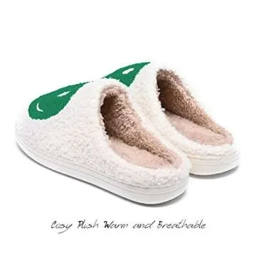 AIMINUO Happy Face Plush Slippers for Winter Comfort