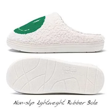 AIMINUO Happy Face Plush Slippers for Winter Comfort