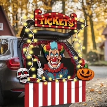 Cinrobiye Halloween Evil Circus Trunk or Treat Car Decor Kit