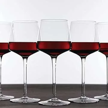 Luxbe Crystal Wine Glasses Set of 6 - Elegant and Lead-Free