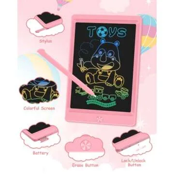 LCD Writing Tablet Kids Toys for 3 Year Old Boys Girls Gifts,8.5 Inch Doodle Board Drawing Pad Gifts for Kids,Toddler Educational Toys for 3 4 5 6 7 Years Old Boys and Girls Pink