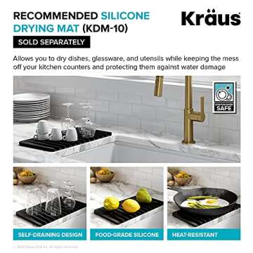 KRAUS Quarza 31-inch Undermount Single Bowl Granite Kitchen Sink in Black Onyx, KGU-413B
