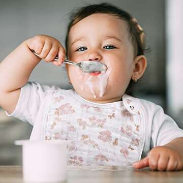 Snap Muslin Bibs for Girls - 3-Pack Soft & Absorbent Bibs