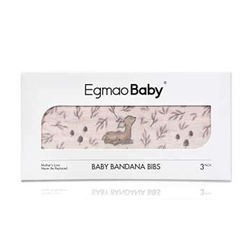 Snap Muslin Bibs for Girls - 3-Pack Soft & Absorbent Bibs