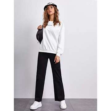 Floerns High Waisted Raw Hem Work Jeans for Women