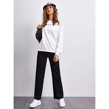 Floerns High Waisted Raw Hem Work Jeans for Women