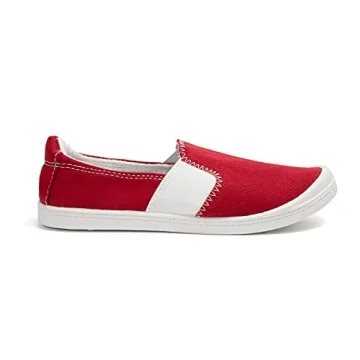 FUNKYMONKEY Women’s Comfortable Slip-On Canvas Sneakers