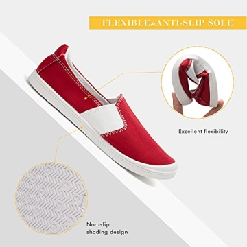 FUNKYMONKEY Women’s Comfortable Slip-On Canvas Sneakers