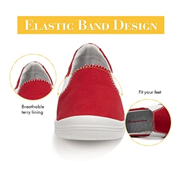 FUNKYMONKEY Women’s Comfortable Slip-On Canvas Sneakers