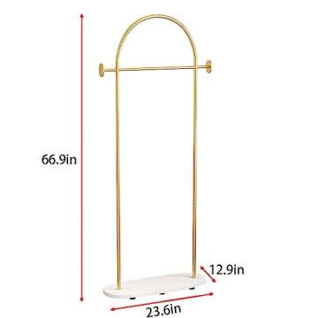 Smlttel Gold Clothing Rack with Sturdy Marble Base