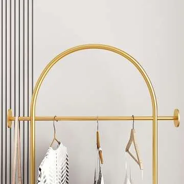 Smlttel Gold Clothing Rack with Sturdy Marble Base
