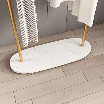Smlttel Gold Clothing Rack with Sturdy Marble Base