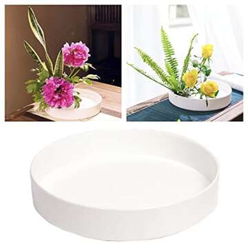 Japanese Ikebana Kit Floral Frog Flower Container with 1Pcs 9inch Plastic Bowl Vase Pot, 1Pcs 1.57in...