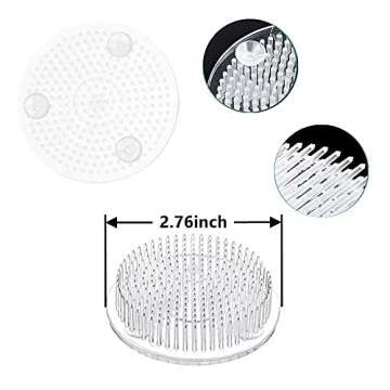 Japanese Ikebana Kit Floral Frog Flower Container with 1Pcs 9inch Plastic Bowl Vase Pot, 1Pcs 1.57inch Kenzan, 1Pcs 2.76inch Plastic Kenzan, 1Pcs 2 in 1 Kenzan Tool-Clean and Straighten Pin (Set B)