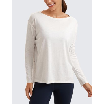 Stylish CRZ YOGA Long Sleeve Workout Shirts for Women