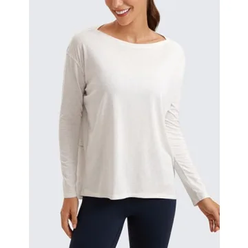Stylish CRZ YOGA Long Sleeve Workout Shirts for Women