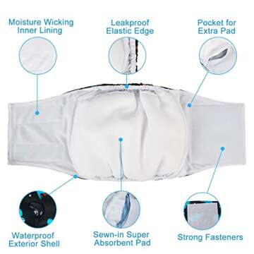 CuteBone Washable Belly Bands for Male Dogs - DM07S