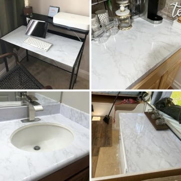 Marble Peel and Stick Wallpaper Granite Wall Paper for Old Furniture Self Adhesive and Removable 17.7 inch x 78.7 inch Marble Contact Paper for Countertops Easy to Apply
