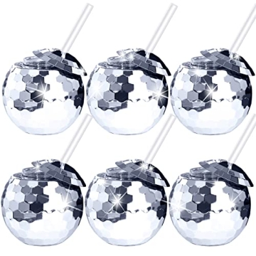 6 Pcs Disco Ball Cups - Sparkling Cocktail Cup Set for Parties