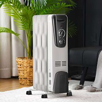 TANGKULA Electric Oil Heater - Premium 1500W Radiant Comfort