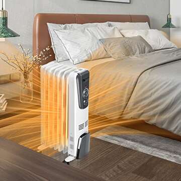TANGKULA 1500W Oil Filled Radiator Heater for Home
