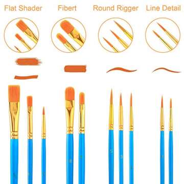 AROIC Acrylic Painting Set, 6 White Palettes and 3 Bags of 30 Brushes, Nylon Brush Head, Suitable for Oil Painting, Watercolor Painting, etc., Perfect Art Painting Set.