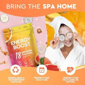Cleverfy Shower Steamers Aromatherapy - Pack of 18 Energy Restoring Shower Bombs with Essential Oils. Self Care Birthday Gifts for Women and Valentines Day Gifts for Her and Him.