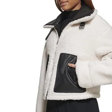 Levi's Women's Reversible Sherpa Faux Leather Jacket Black Cream