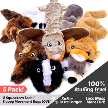 High Five Pets Dog Squeaky Toys - Durable No-Stuffing Set