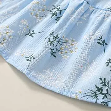 YOUNGER TREE Toddler Baby Girls Rainbow Dress Princess Sleeveless Halter Beach Tutu Sundress (2-3T, Blue Floral)