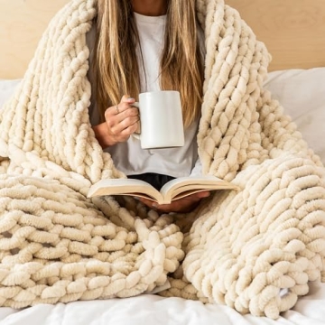 SAMIAH LUXE Chunky Knit Blanket - Cozy & Elegant Throw
