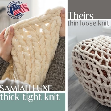 SAMIAH LUXE Chunky Knit Blanket - Cozy & Elegant Throw
