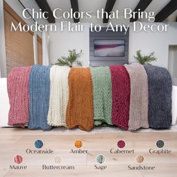 SAMIAH LUXE Chunky Knit Blanket - Cozy & Elegant Throw