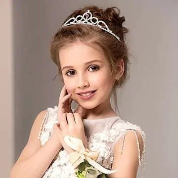 Chuangdi 16 Pcs Bulk Girls Tiara Crown Silver Princess Rhinestone Headband Crystal Wedding Tiara for Kid Women Birthday Party(Lovely Style)