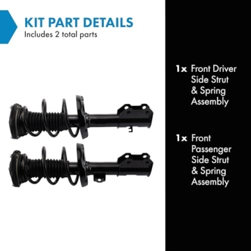TRQ Front Strut & Coil Spring Assembly Set for 16-19 Chevrolet Cruze