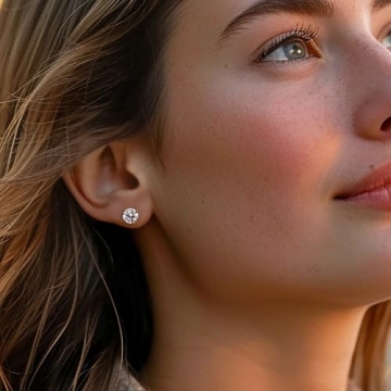 Stunning CZ Stud Earrings in 14kt Yellow Gold