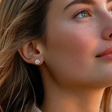 Stunning CZ Stud Earrings in 14kt Yellow Gold