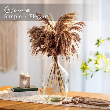 Large Clear Glass Floor Vase by Glasseam for Home Decor