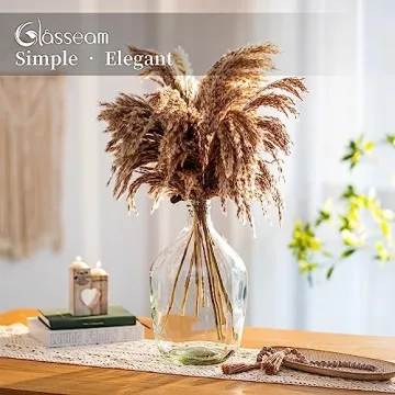 Large Clear Glass Floor Vase by Glasseam for Home Decor