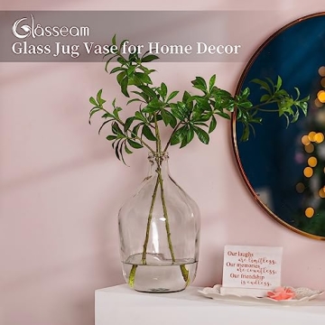 Large Clear Glass Floor Vase by Glasseam for Home Decor