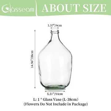Large Clear Glass Floor Vase by Glasseam for Home Decor