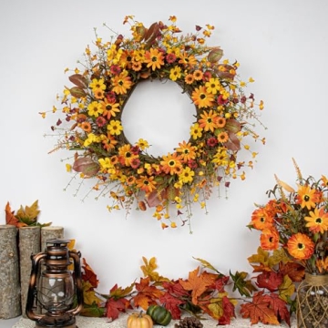 VioletEverGarden 22 Inch Fall Wreath for All Occasions