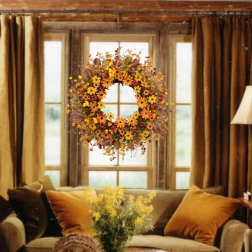 VioletEverGarden 22 Inch Fall Wreath for All Occasions