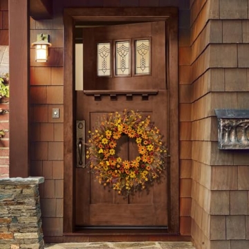 VioletEverGarden 22 Inch Fall Wreath for All Occasions