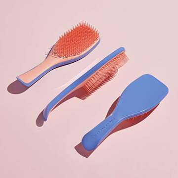 Tangle Teezer Ultimate Detangler Hairbrush Duo, Eliminates Knots & Reduces Breakage for All Hair Types, Regular & Travel-Size, Apricot Blaze and Wisteria Leaf