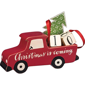 Whimsical Red Truck Countdown Block for Christmas Fun