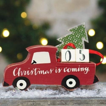 Whimsical Red Truck Countdown Block for Christmas Fun