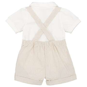 Baby Boys Formal Suit Cake Smash Outfit 1st/2nd Birthday Party Romper Shirt + Suspenders Shorts Bib ...