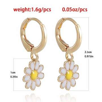 Daisy Earrings for Women - Elegant Floral Jewelry in Stud and Hoop Styles